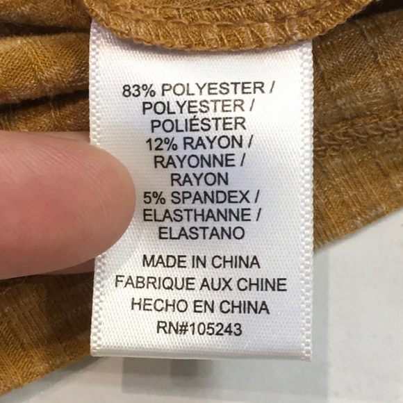 Bobeau Ribbed Marl Square Neck Tank Top in Mustard - Picture 8 of 12